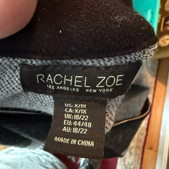 Rachel Zoe Full Zip Blanket Shawl Cape Poncho Womens Sz 1x Roomy & Warm‎ - Picture 7 of 7